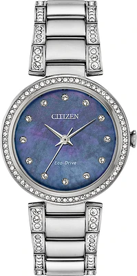 Silhouette Crystal Mother of Pearl Dial  28MM Eco-Drive EM0840-59N