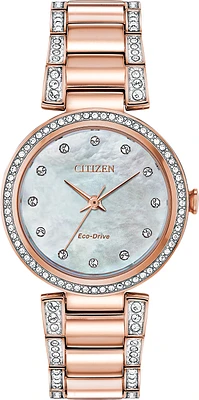 Silhouette Crystal Mother of Pearl Dial 28MM Eco-Drive EM0843-51D