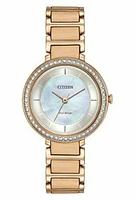 Silhouette Crystal Mother of Pearl Dial 30MM Eco-Drive EM0483-54D