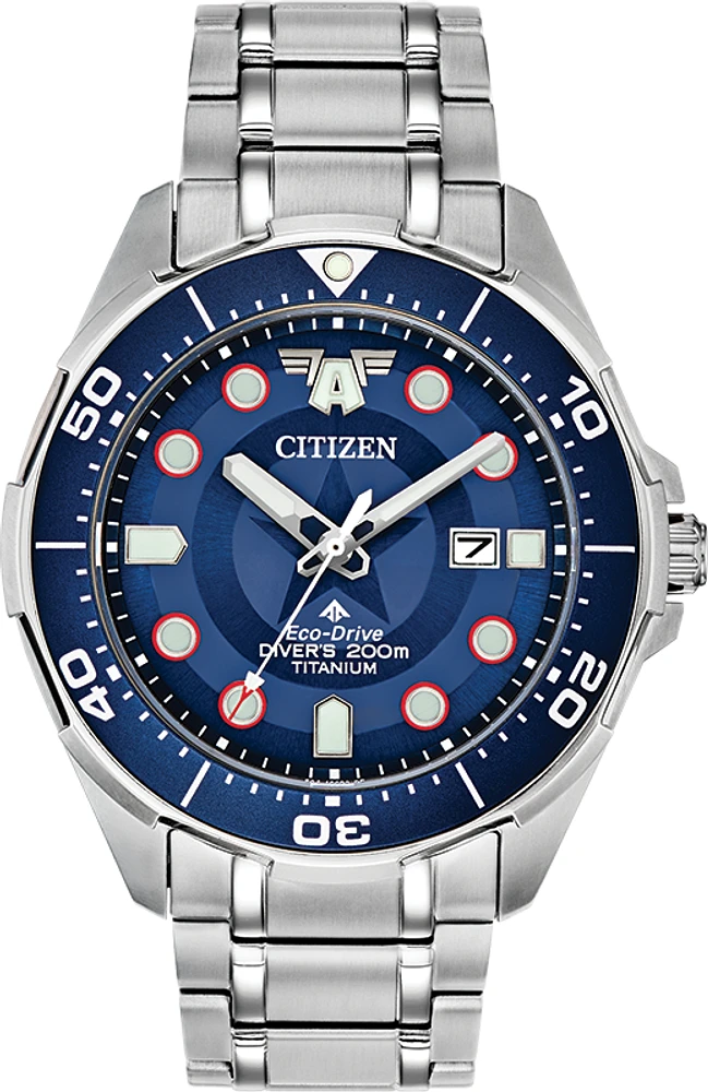 The First Avenger Special Edition Blue Dial 44MM Eco-Drive BN0208-54W