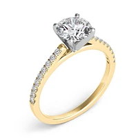 Four Prong Cathedral Pave Ring