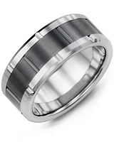 MHA - Men's Grooved Tungsten & Ceramic Wedding Ring