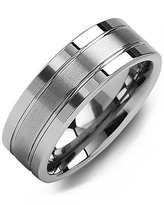 MGJ - Men's Triple-Band Effect Tungsten Wedding Ring