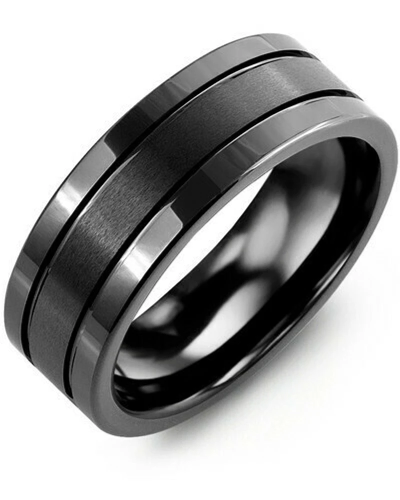 RGJ - Men's Triple-Band Effect Ceramic Wedding Ring