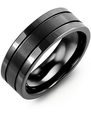 RGJ - Men's Triple-Band Effect Ceramic Wedding Ring