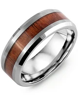 RHC - Men's Beveled Koa Wood Tungsten Wedding Ring