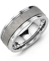 MGW - Men's Satin Center Polished Edges Tungsten Wedding Ring