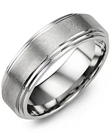 MHQ - Men's Brush Accents Cobalt Wedding Ring