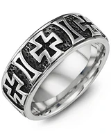 MHS - Men's Celtic Cross Pattern Cobalt Wedding Ring