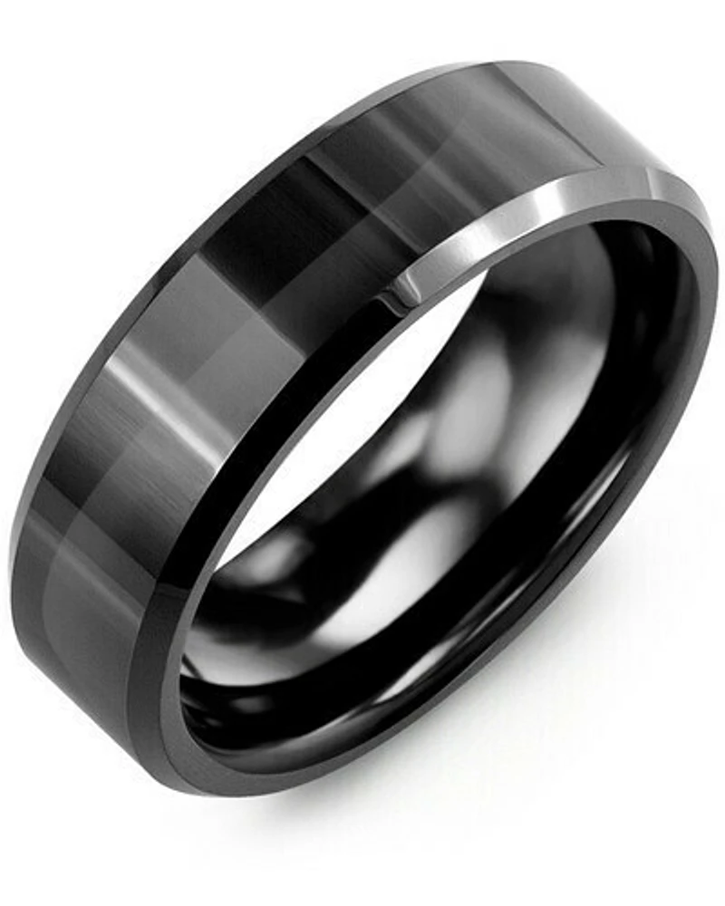 RGI - Men's Beveled Dual Finish Tungsten Wedding Ring