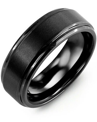 RGA - Men's Brushed Ceramic Polished Edges Wedding Band