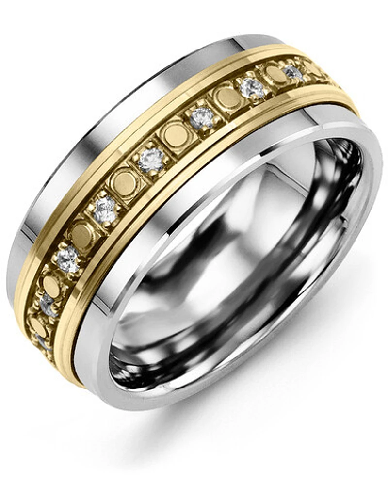 RLP MOD - Men's Medium Eternity Illusion Diamond Wedding Band