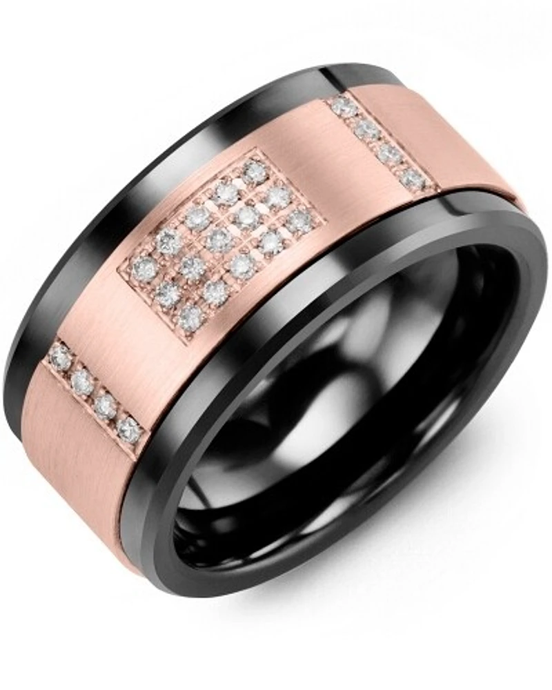 MJD MOD - Men's Wide Diamond Wedding Band