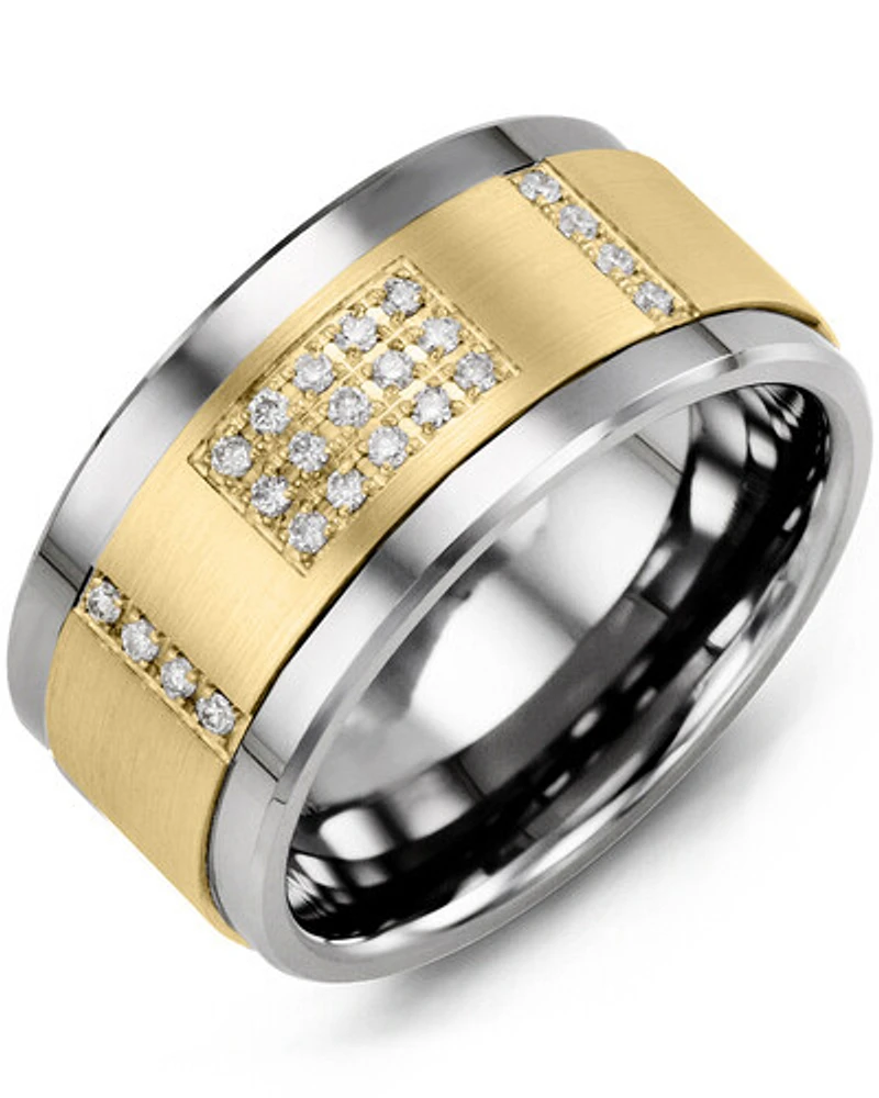 MJD MOD - Men's Wide Diamond Wedding Band