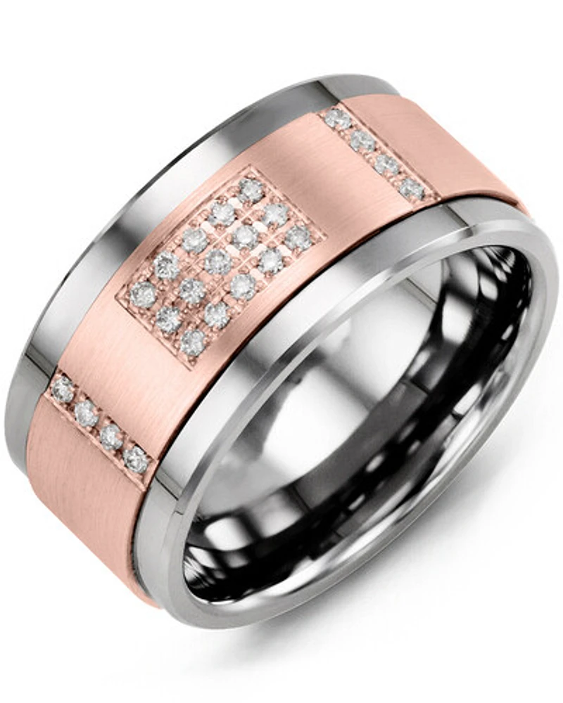 MJD MOD - Men's Wide Diamond Wedding Band