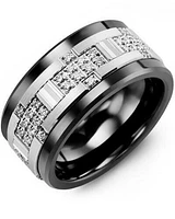 MXB MOD - Men's Wide Accents Diamond Wedding Band