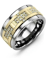 MXB MOD - Men's Wide Accents Diamond Wedding Band