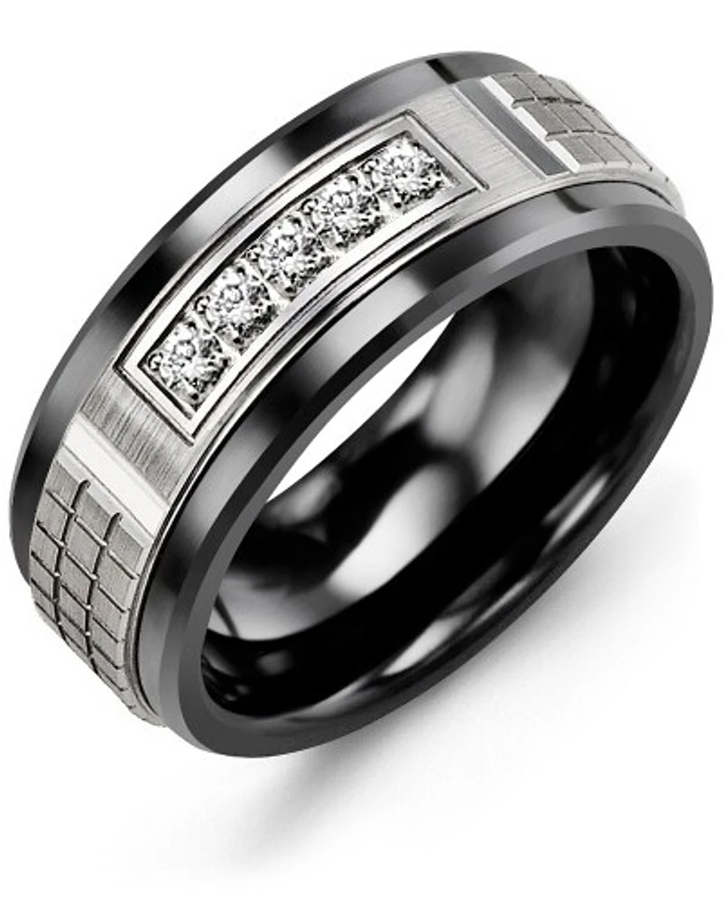 MKC MOD - Men's Carved Diamond Wedding Band