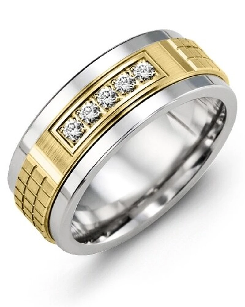 MKC MOD - Men's Carved Diamond Wedding Band