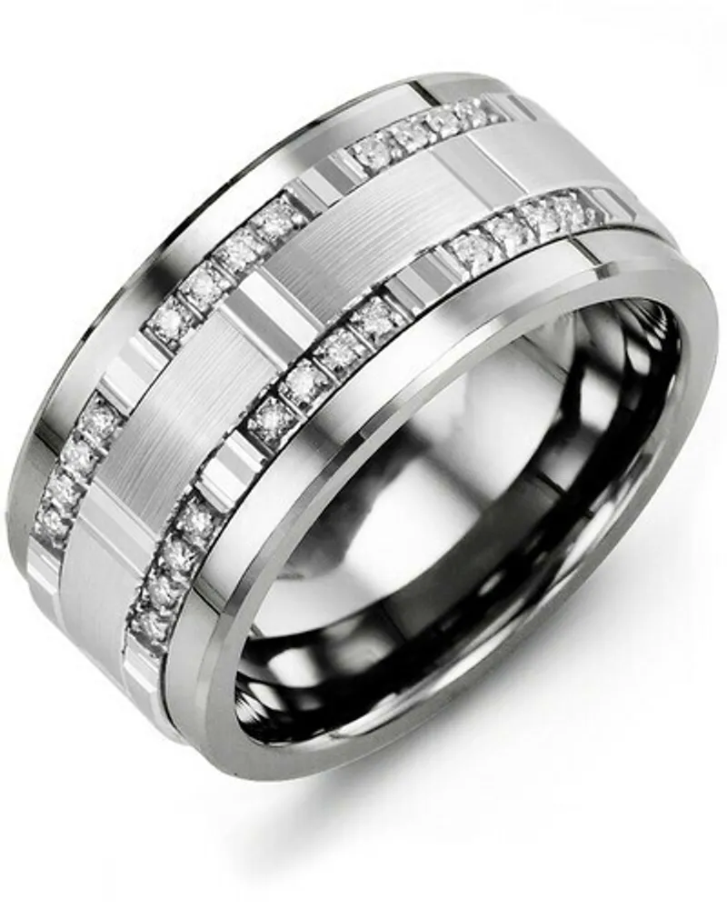 MBU MOD - Men's Quad Diamond Wide Wedding Band