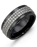 MKK MOD - Men's Three Row Eternity Diamond Wedding Band