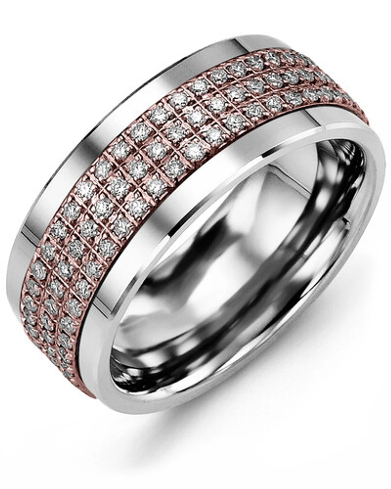 MKK MOD - Men's Three Row Eternity Diamond Wedding Band