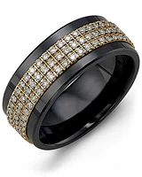 MKK MOD - Men's Three Row Eternity Diamond Wedding Band