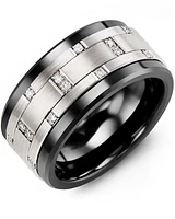 MJN MOD - Men's Scattered Wide Diamond Wedding Ring