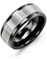 MJG MOD - Men's Vertical Trio Diamond Wedding Ring