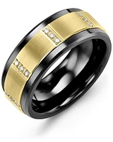 MJG MOD - Men's Vertical Trio Diamond Wedding Ring