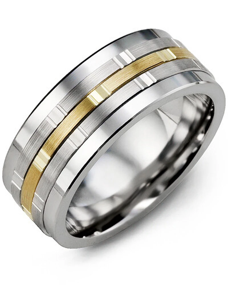 MJL MOD - Men's Vertical Trio Diamond Wedding Ring