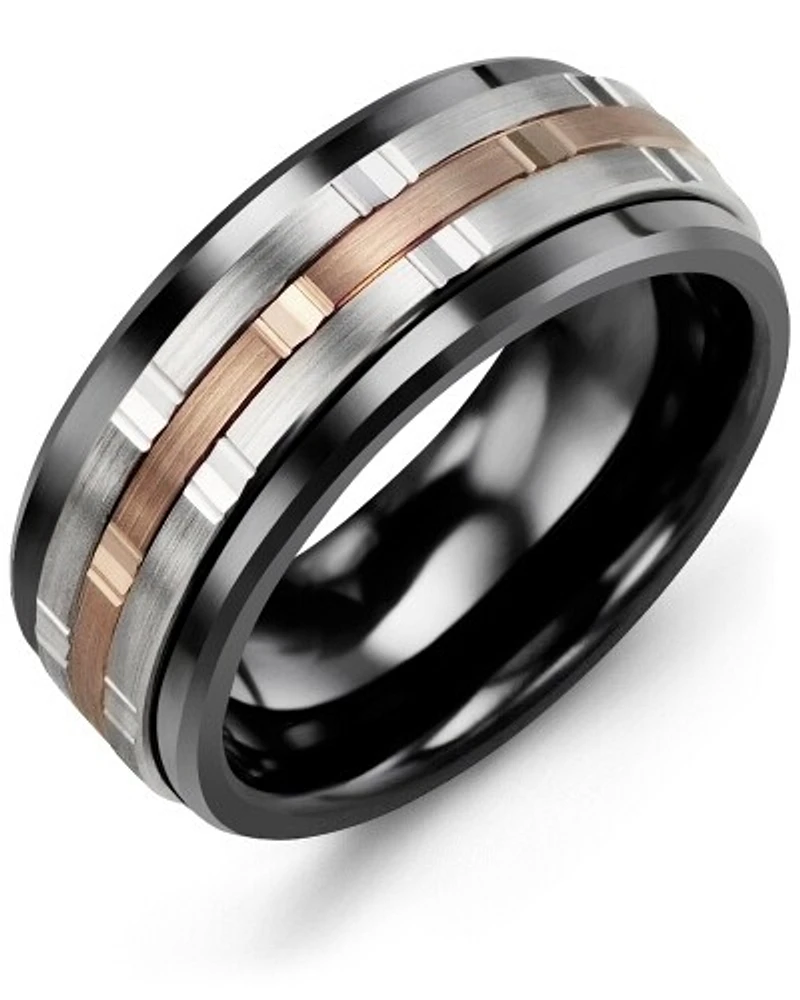 MJL MOD - Men's Vertical Trio Diamond Wedding Ring