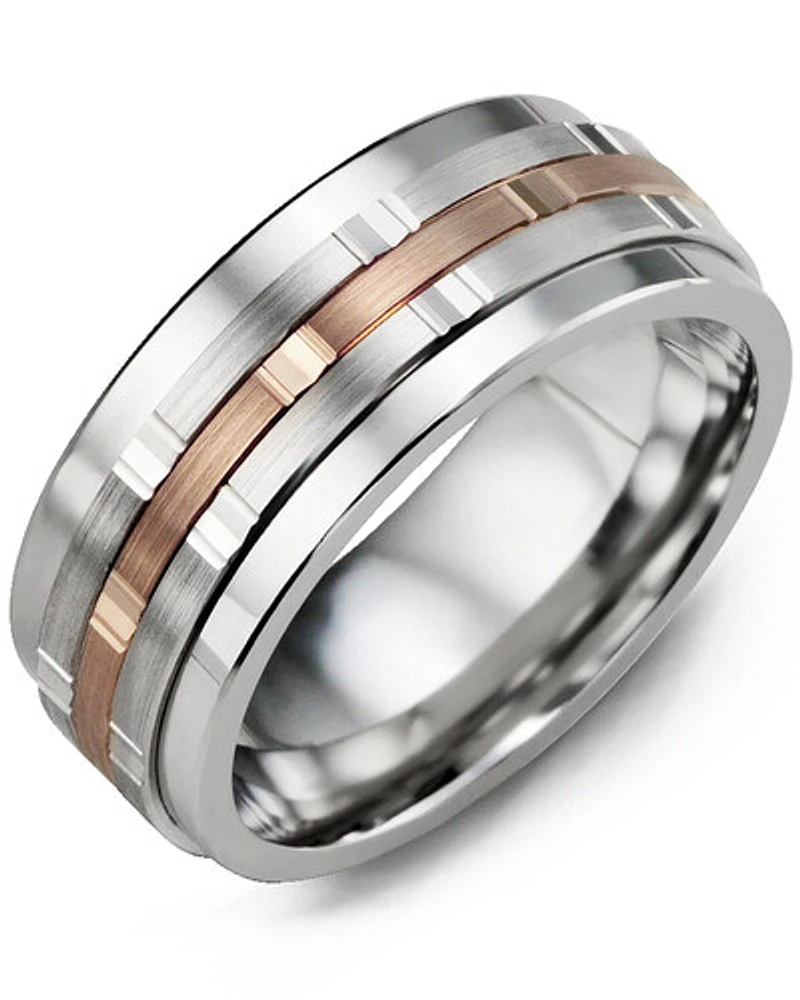 MJL MOD - Men's Vertical Trio Diamond Wedding Ring