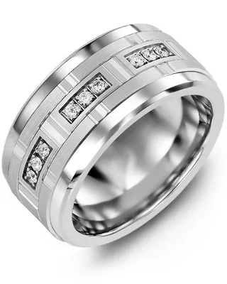 MKV MOD - Men's Large Diamonds Centerpiece Wedding Ring
