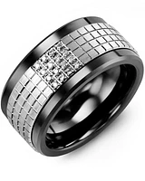 MKX MOD - Men's Carved Pattern Diamond Wedding Band