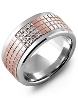 MKX MOD - Men's Carved Pattern Diamond Wedding Band