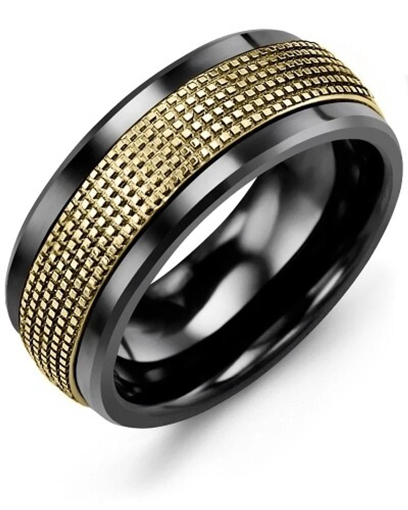 MKG MOD - Men's Infinity Carved and Textured Wedding Ring