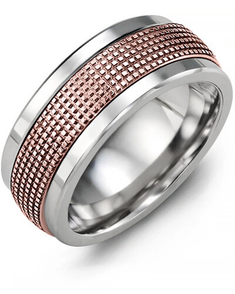 MKG MOD - Men's Infinity Carved and Textured Wedding Ring