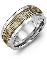 MLC MOD - Men's Infinity Carved Textured Diamond Wedding Ring