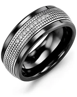 MLC MOD - Men's Infinity Carved Textured Diamond Wedding Ring