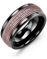 MLC MOD - Men's Infinity Carved Textured Diamond Wedding Ring