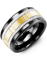 MLD MOD - Men's Wide Eternity Grooved Wedding Band