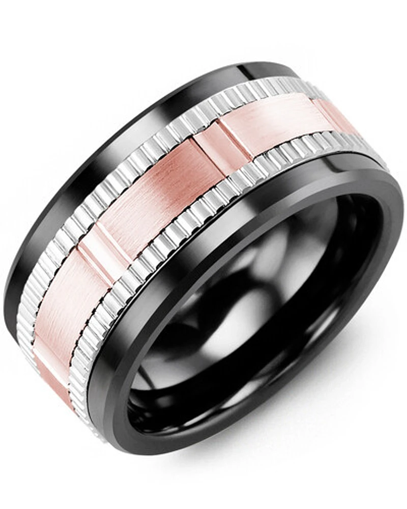 MLD MOD - Men's Wide Eternity Grooved Wedding Band