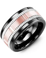 MLD MOD - Men's Wide Eternity Grooved Wedding Band