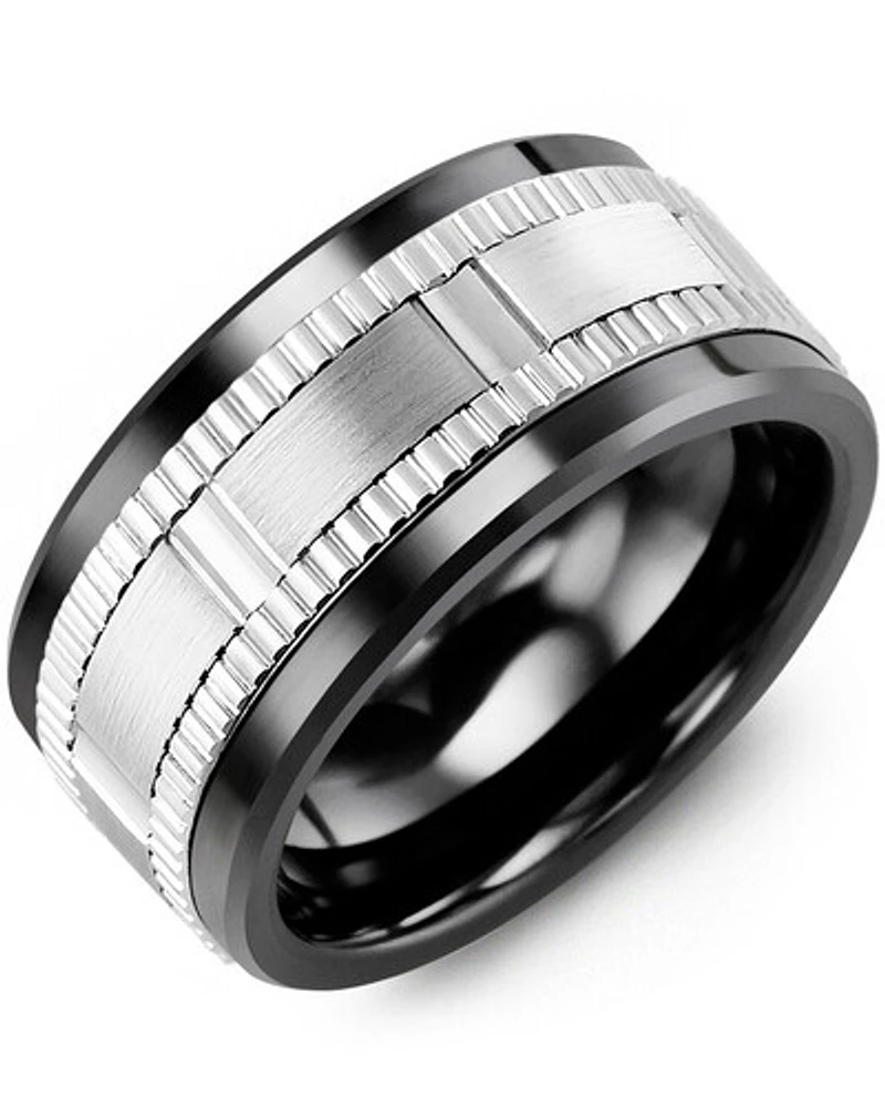 MLD MOD - Men's Wide Eternity Grooved Wedding Band