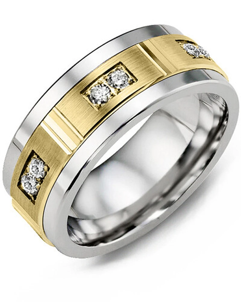 MKD MOD - Men's Quad Duo Diamond Wedding Ring