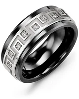 MJI MOD - Men's Geometric Greek Design Wedding Ring