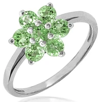 Floral Peridot Cluster Ring 14KT Gold