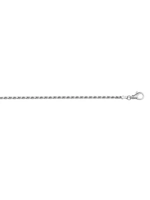 White Gold Solid Diamond Cut Rope Anklet