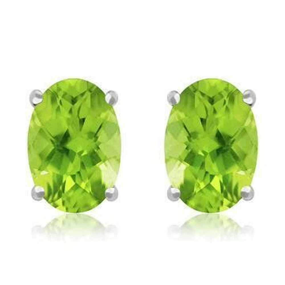 Oval Peridot Earrings 14KT Gold